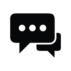 Communication bubbles with awaiting text, black and white.