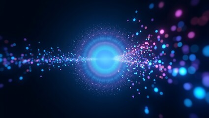Obraz premium Abstract blue light explosion background graphic design wallpaper technology innovation concept art image 