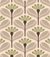 Abstract horizontal background with colorful flower. Trendy, vector, illustration in style retro.