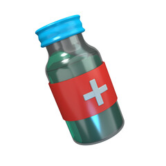 Liquid Medicine Bottle 3D Illustration