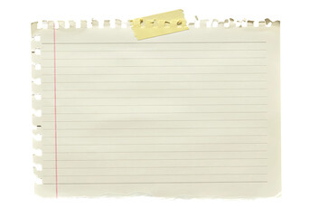Torn Lined Notebook Paper with Tape
