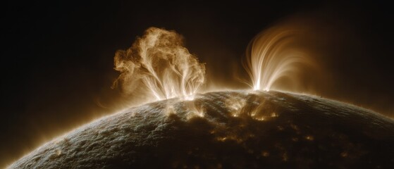 Intense coronal mass ejection on solar surface captured up close