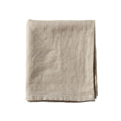 Folded Beige Linen Napkin Isolated