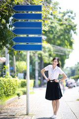 The cute college student, known for her distinct Asian look, was invited by the university team to...