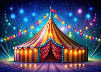Colorful Circus Tent at Night