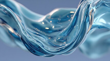 Minimalist abstract wave flow in calming blue hues with soft details
