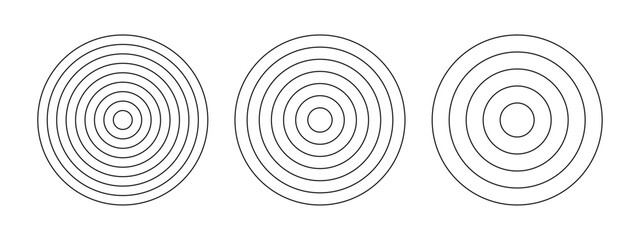 Polar grids concentric circles. Wheel of life or habits tracker. Circle diagrams divided on segments. Blank polar graph paper.