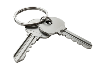Metal Keys On Keyring Isolated