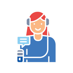 Audio Guide color flat icon.