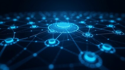 Futuristic network connection system digital technology data transmission background concept design 