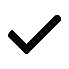 Simple Black Check Mark On White Background For Approval Signage