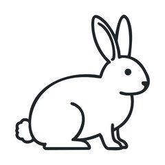 Obraz premium Cute cartoon rabbit illustration with bold black outline