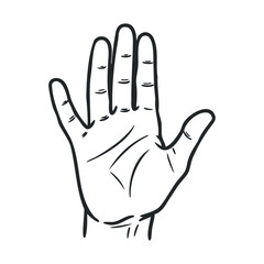 Obraz premium Illustration of a human hand with open palm