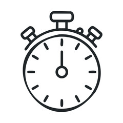 Minimalist stopwatch icon with hand-drawn style and bold lines