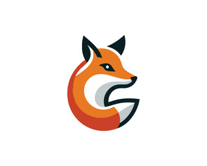 Obraz premium Geometric Fox Head Emblem A Striking Vector Illustration