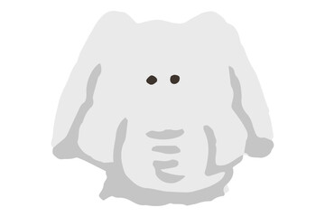 ゾウの可愛い手描きアイコン
