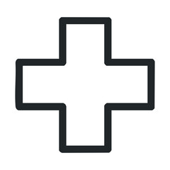 Fototapeta premium Minimalist black and white medical cross icon design