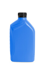 One blue plastic container on white background