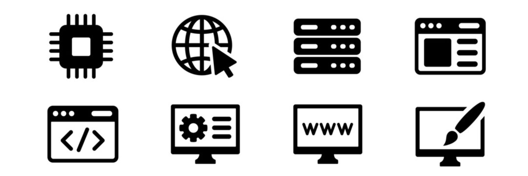 Development icon. Web development icons