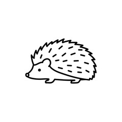 Obraz premium Thin Linear Illustration of a Hedgehog