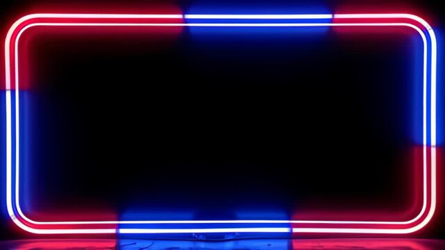 Elevating visual allure, Neon tube Border Frame bending in rhythmic flow orchestrates a series of bright, soft light halos that pulse in harmony, gracefully encircling the frames edges,