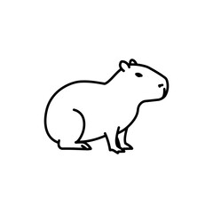 Obraz premium Minimal Thin Line Icon of a Capybara