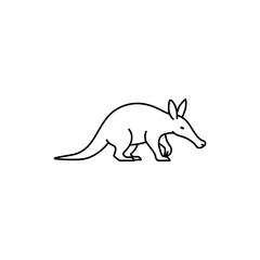 Fototapeta premium Outline of an Aardvark in Thin Linear Style