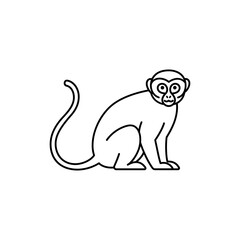 Obraz premium Minimal Outline of a Vervet Monkey in Side View
