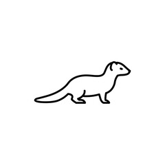 Thin Linear Icon of a Mongoose in Profile