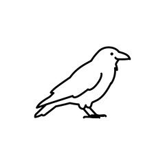 Fototapeta premium Minimal black outline of crow in silhouette