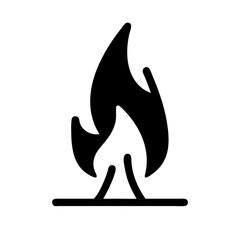 Obraz premium Burning Tree Silhouette Minimalist Graphic Element Isolated On White Background