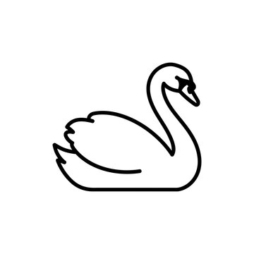 Minimal Outline of a Swan with Curved Neck