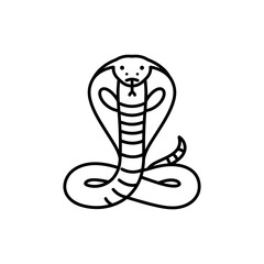 Fototapeta premium Thin Silhouette of a Cobra in Profile