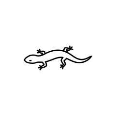 Naklejka premium Minimal Outline of a Crawling Skink Lizard