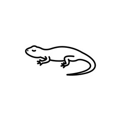Obraz premium Outline of a Lizard Basking Under the Sun
