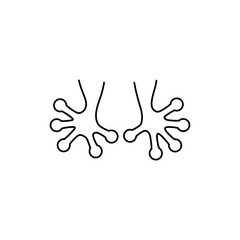 Minimal outline of gecko feet with toes spread