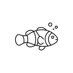 Outline Illustration of a Clownfish Minimal Vector Icon