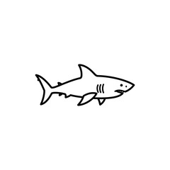 Obraz premium Outline Vector of a Great White Shark