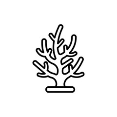 Fototapeta premium Minimal Outline Icon of Coral for Marine and Ocean Themes