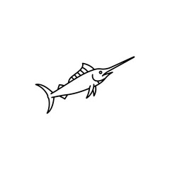Fototapeta premium Minimal Outline of a Swordfish with Extended Bill