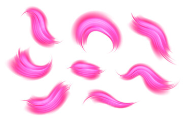 Pink Shiny Swirling Brush Stroke Set
