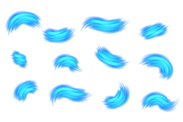Blue Light Artistic Brush Stroke Set