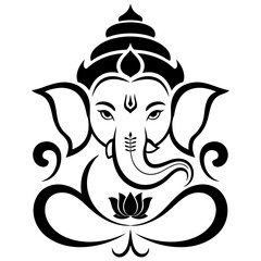 lord ganesha line art drawing, god ganesh picture, god ganesh vector image