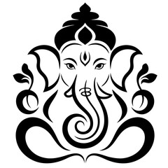lord ganesha line art drawing, god ganesh picture, god ganesh vector image
