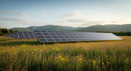 solar panels on a field