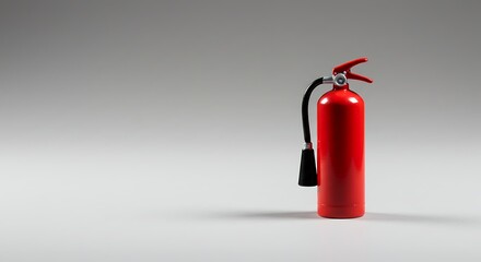 Fototapeta premium Red Fire Extinguisher Isolated Against Dark Background in Minimalist Composition variation 3