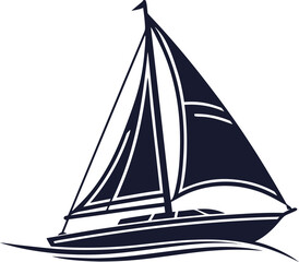 Minimalist Black Sailboat Silhouette Vector Design