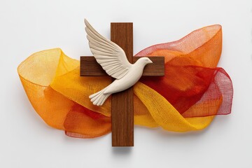 The background for Pentecost Sunday includes a flying dove