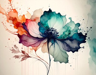 Organic ink bloom on wet paper texture