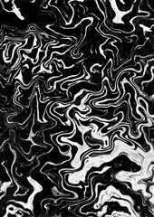 Abstract Monochrome Waves’ is a dynamic black and white abstract design that includes swirling patterns